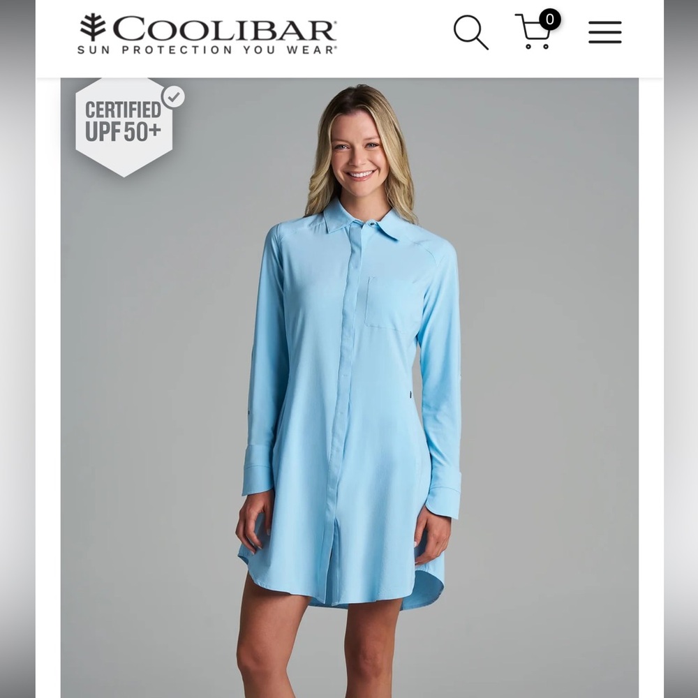 Coolibar Pink Malta Travel Dress sz L